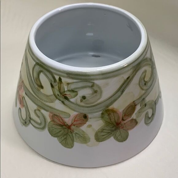 Set Of 2 Glass Candle Toppers Pink Green With Scroll Leaf Design Home Decoration - Picture 7 of 9